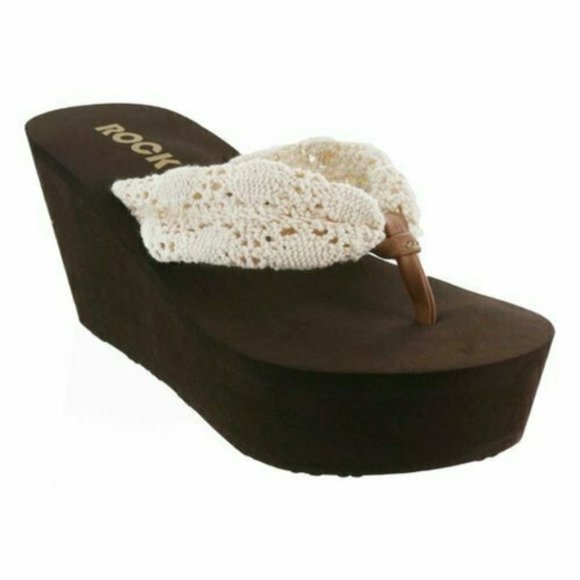 Rocket Dog Natural Crochet Platform Sandal Women Sizes 🆕⌚FAST😮💨⚡🚚 - Picture 1 of 13